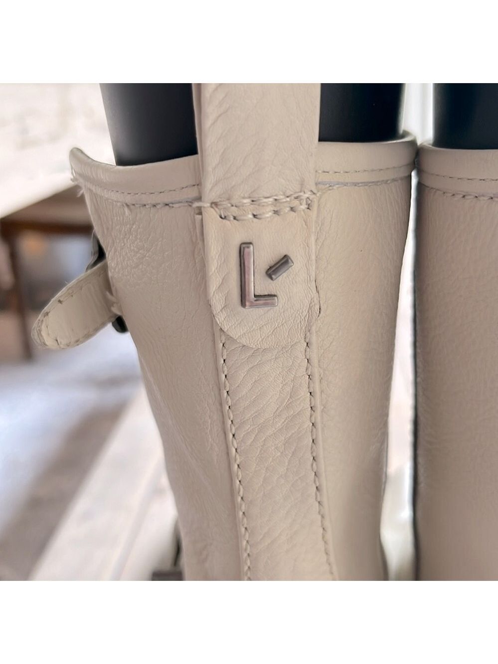 New Larroude Hardy Platform Leather Moto Buckle Boot in Off White Size 5 - Picture 10 of 15